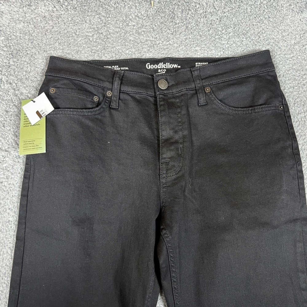 Goodfellow Jeans Mens 30x32 Black New Total Flex Stretch Denim Straight